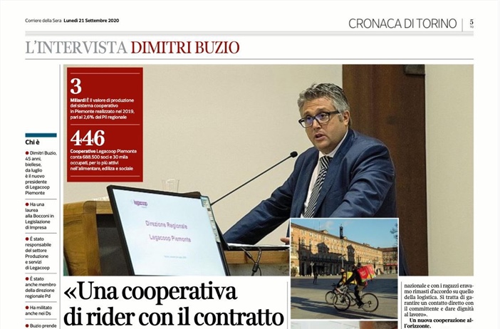 Intervista de Il Corriere della Sera Torino al Presidente di Legacoop...