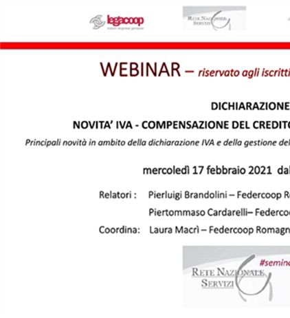 Dichiarazione Iva, un webinar per conoscere tutte le novità