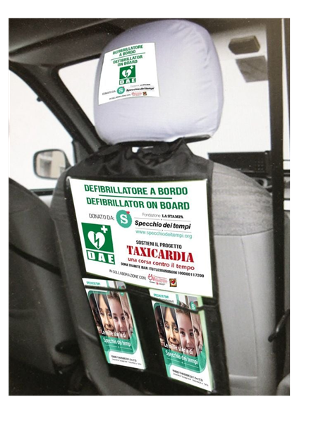 I defibrillatori di Specchio dei Tempi in servizio su 10 taxi a Torino