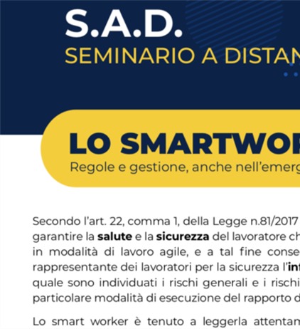 Smart Working, un seminario per definirne regole e gestione