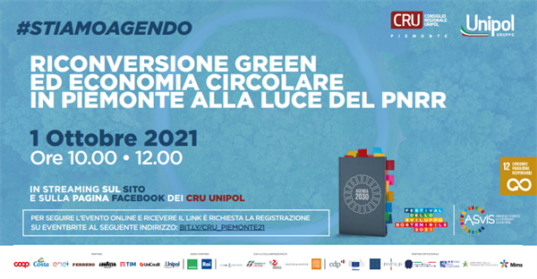 Festival ASviS, il 1 ottobre si parla di riconversione green ed economia circolare in Piemonte con i Cru Unipol