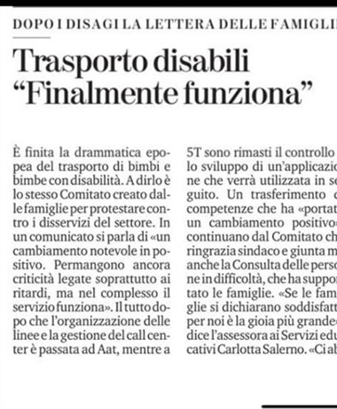 Aat rimette in sesto il servizio di trasporto disabili a Torino