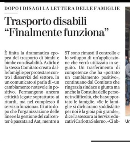 Aat rimette in sesto il servizio di trasporto disabili a Torino