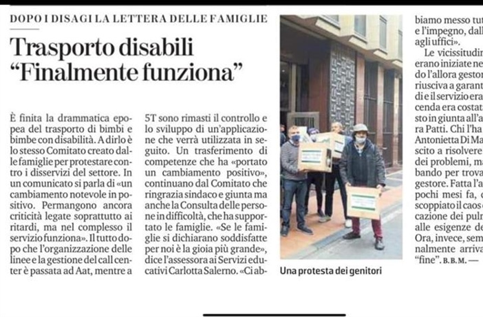Aat rimette in sesto il servizio di trasporto disabili a Torino