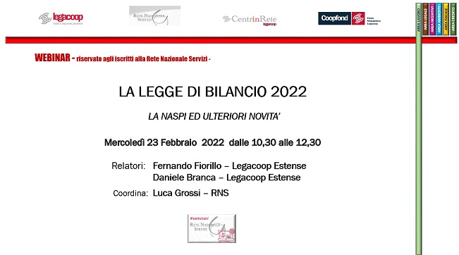 Legge di Bilancio 2022: Naspi e ulteriori novità