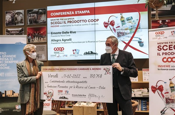 Nova Coop dona 130 mila euro alla Fondazione Piemontese per la ricerca...