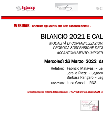 Bilancio 2021 e calcolo imposte: webinar il 16 marzo