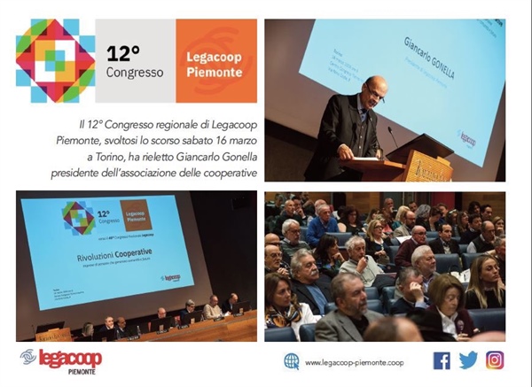 12° Congresso di Legacoop Piemonte. Giancarlo Gonella confermato Presidente